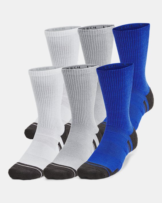 UA Performance Tech Unisex 6 Pack Crew Socks