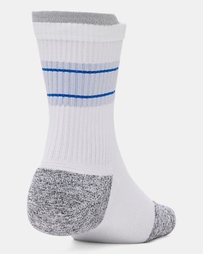 UA ArmourDry Run Cushion Unisex 3 Pack Mid Crew Socks