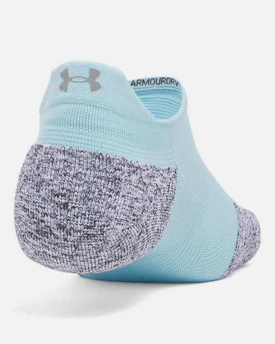 UA ArmourDry Unisex Run Cushion 3 Pack No Show Socks