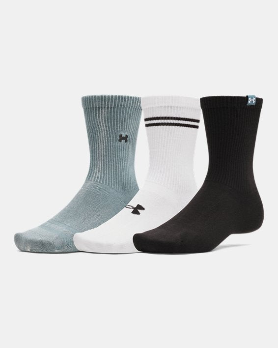 UA Sportstyle Cotton Unisex 3 Pack Crew Socks