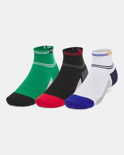 UA Sportstyle Cotton Unisex 3 Pack Quarter Socks