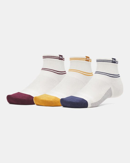 UA Sportstyle Cotton Unisex 3 Pack Quarter Socks