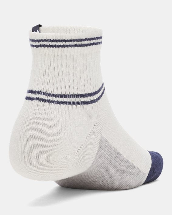 UA Sportstyle Cotton Unisex 3 Pack Quarter Socks