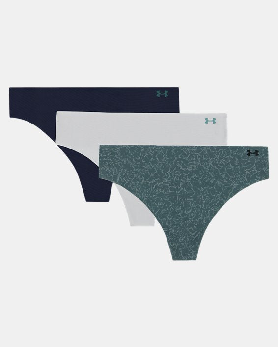 UA Pure Stretch Printed Women's 3 Pack No Show Thong