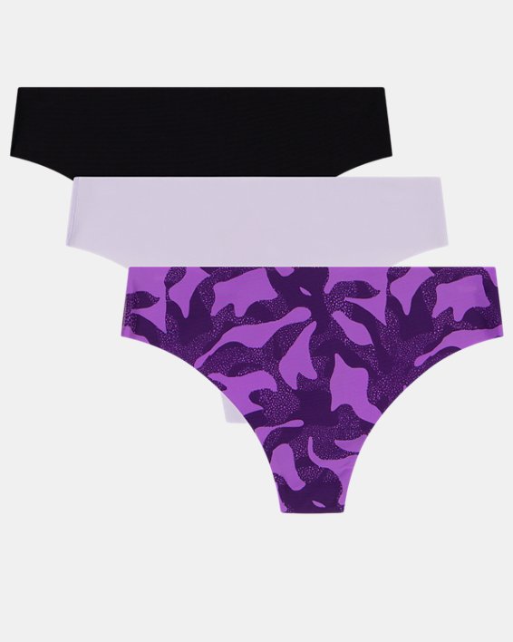 Women's UA Essential Stretch 3 Pack Printed No Show Thong null