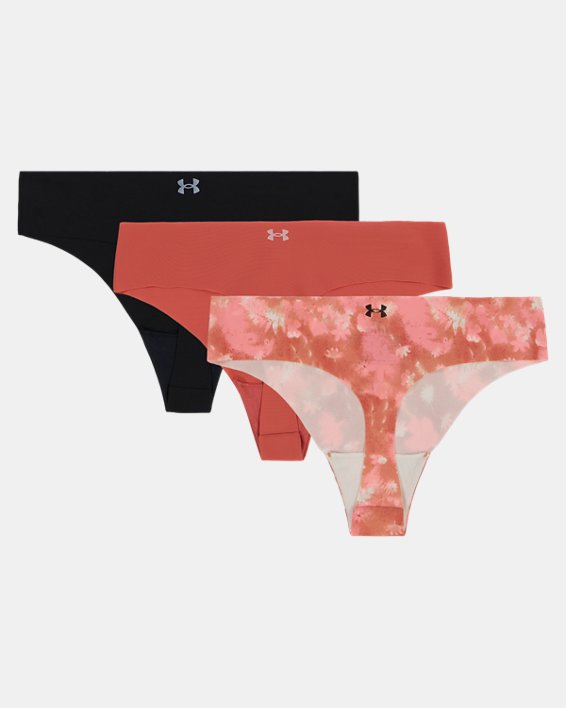 Women's UA Essential Stretch 3 Pack Printed No Show Thong null
