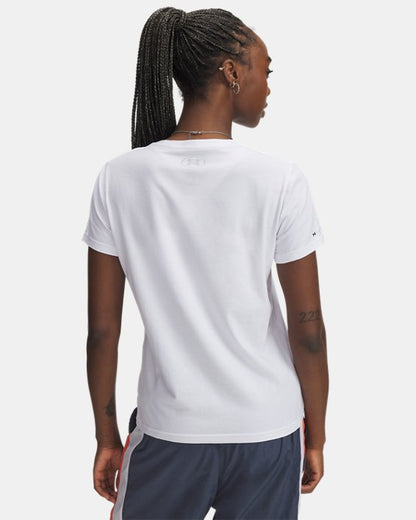 UA Icon Charged Cotton Women's V Neck Short Sleeve