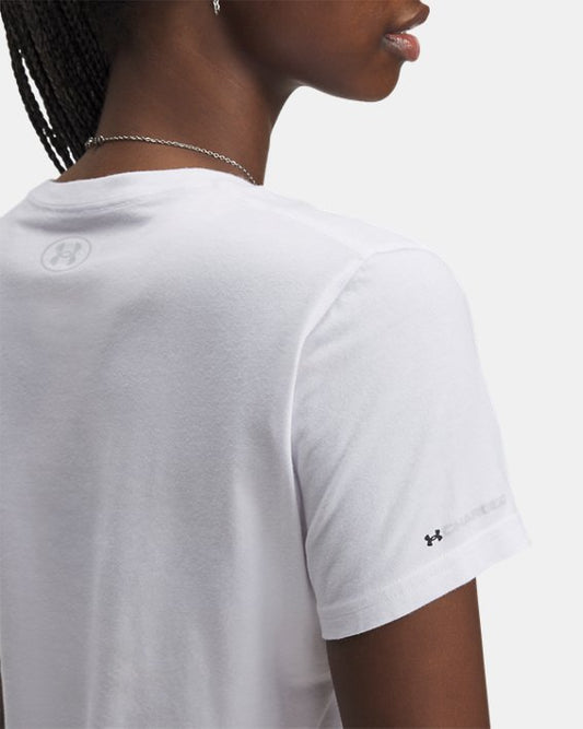 UA Icon Charged Cotton Women's V Neck Short Sleeve