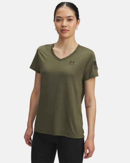 UA Freedom Tech V Neck Women's Short Sleeve