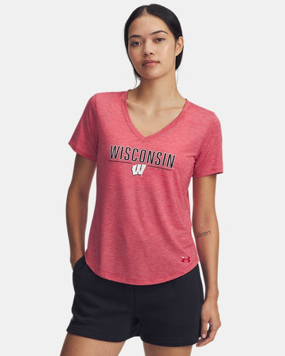 UA Breezy Collegiate Women's V Neck Short Sleeve